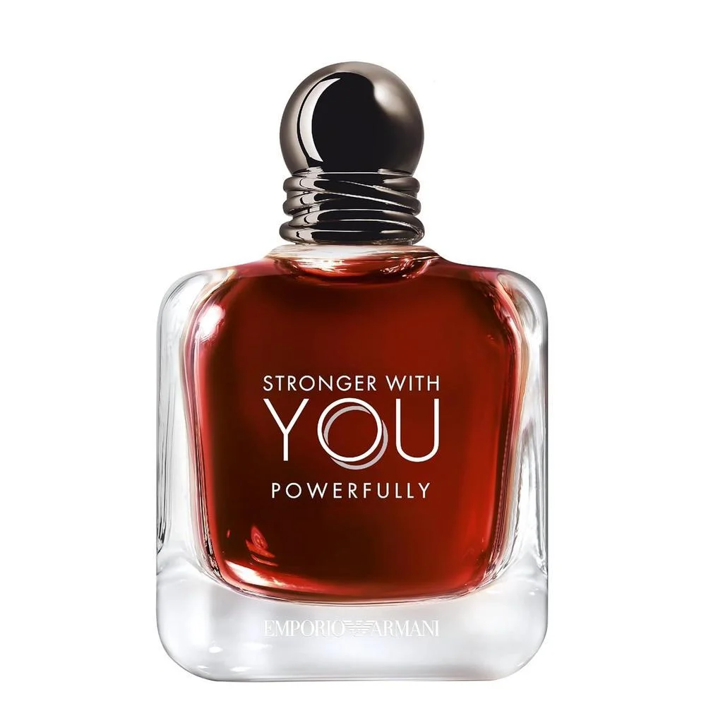 Armani Beauty - Colonia 'Stronger With You Powerfully' para hombre con notas cálidas y picantes de castaño, cereza y lavanda