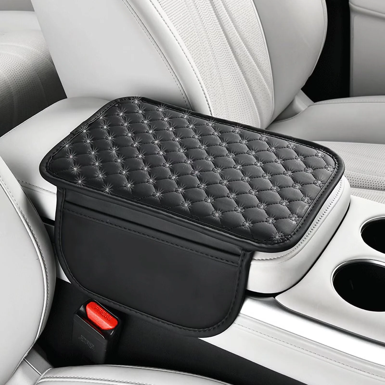 Funda para consola central Bnmffyu Dodge Hornet 03 negro con bolsillos