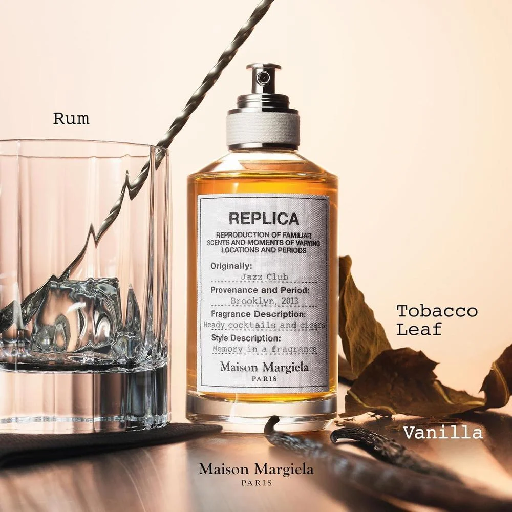 Maison Margiela Réplica Jazz Club Eau de Toilette cálido y especiado con vainilla, ron y tabaco