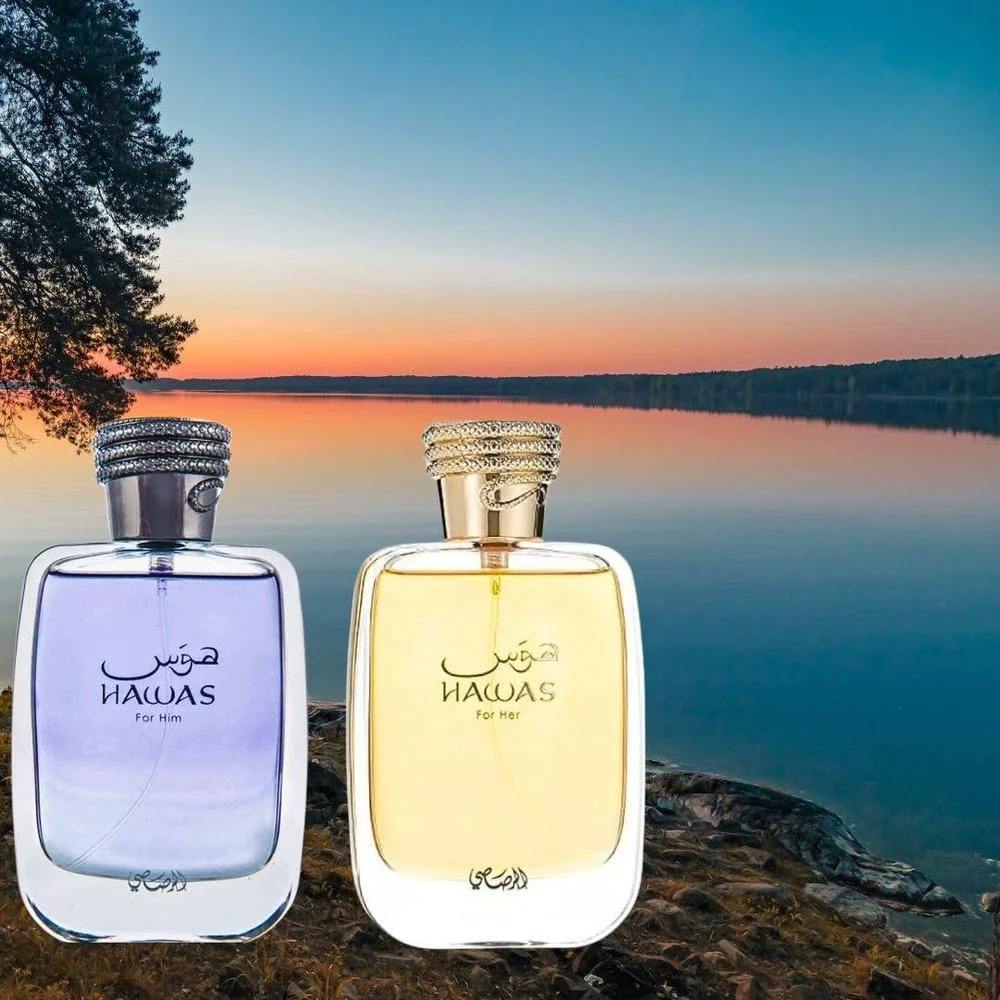 RASASI Hawas For Him y For Her EDP Sprays, Larga duración, aroma exquisito, fragancias lujosas, paquete de lujo