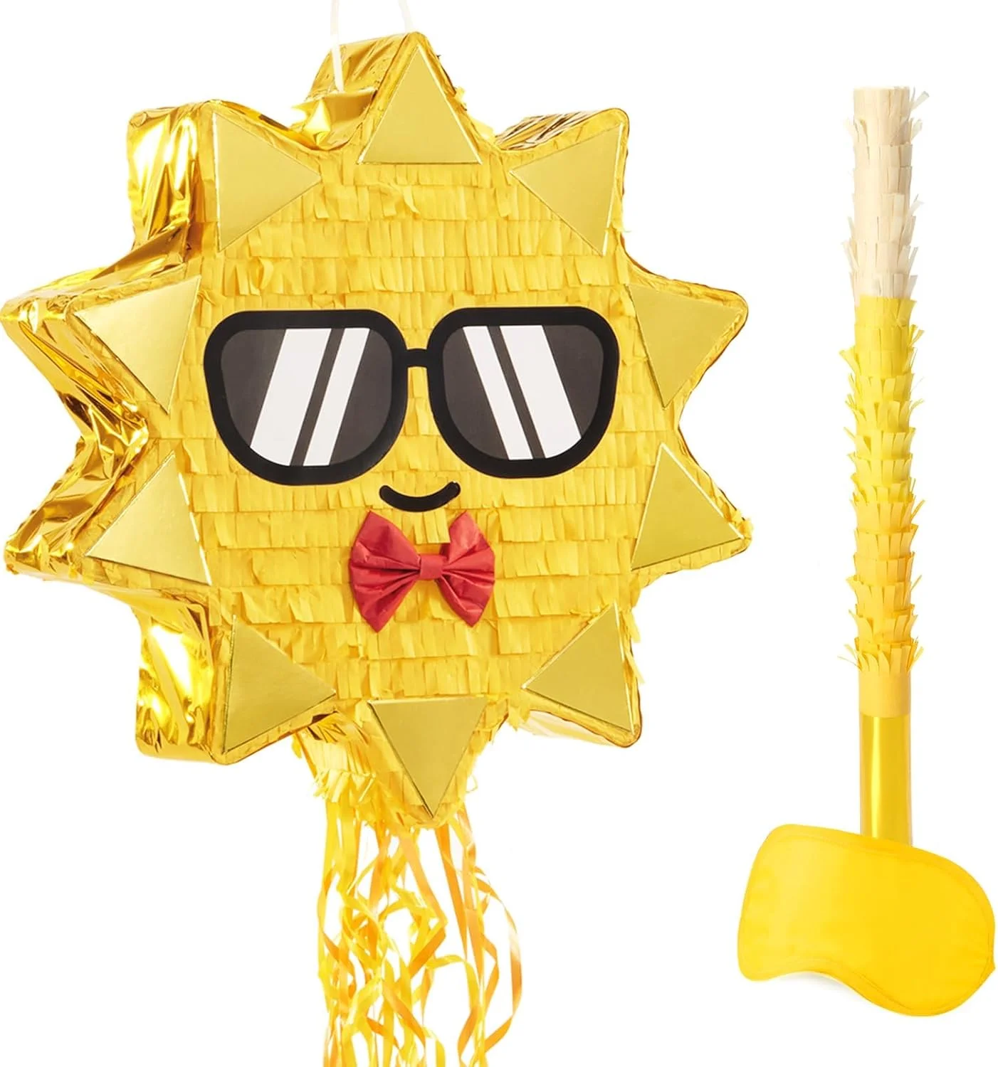 Piñata Sol Wernnsai Amarillo con Accesorios para Fiesta