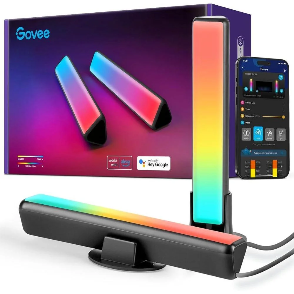 Cinta LED Govee Smart Light Bar RGBICWW para TV Negro
