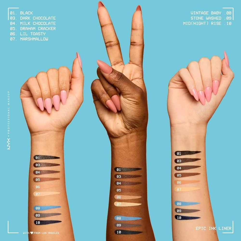 NYX Professional Makeup Epic Ink Liner Delineador Líquido a Prueba de Agua Negro