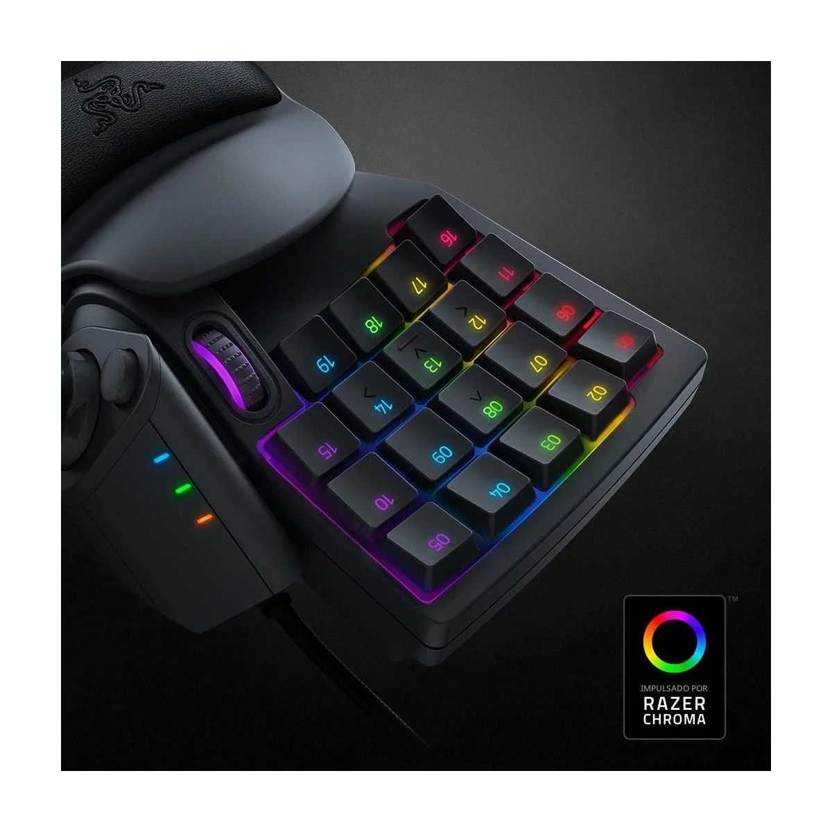 Teclado Razer Tartarus V2 de una mano con interruptores mecha-membrana, 32 teclas programables e iluminación Chroma RGB