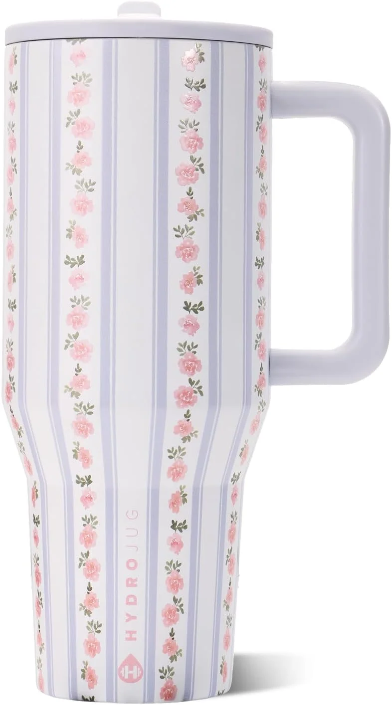 Termo HydroJug Traveler 40oz con asa y popote, Primrose