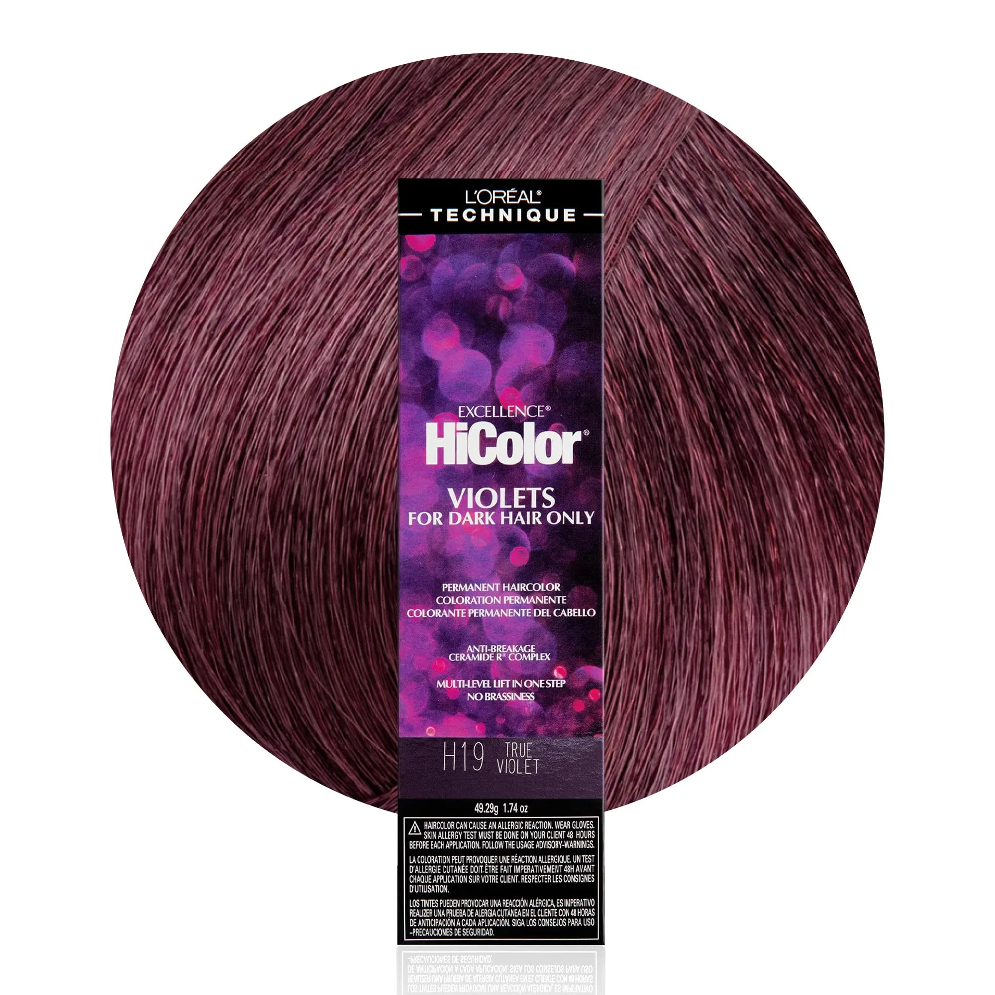 Tinta permanente L'Oréal Technique HiColor Violet & Blacks para cabello oscuro