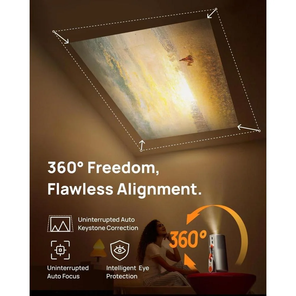 XGIMI MoGo 4 2025 Proyector portátil, soporte PowerBase, Google TV, Netflix, 360° ajustable, audio Harman Kardon