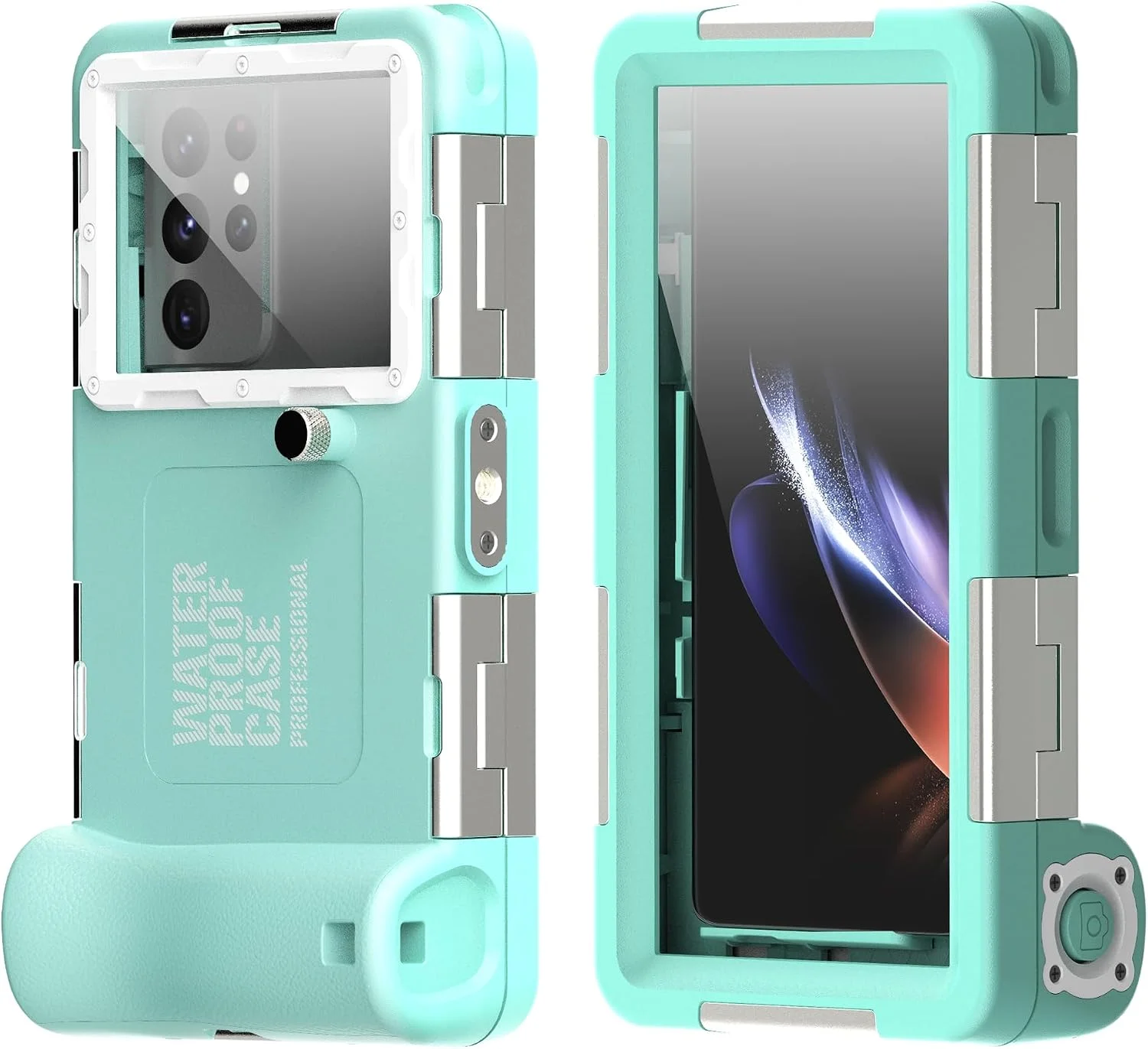 Funda impermeable para celular buceo y snorkel 50 pies azul pasto