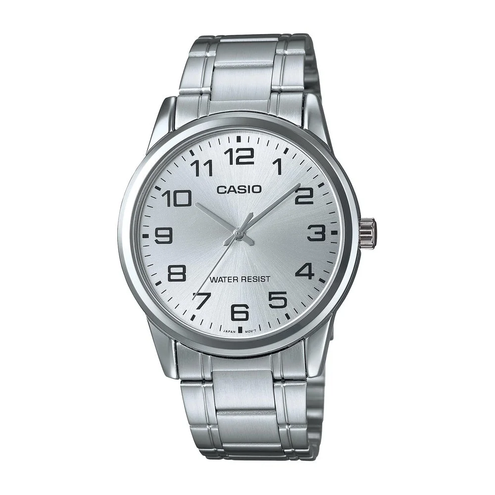 Casio #MTP-V001D-7B Men's Standard Stainless Steel Easy Reader Silver Dial Watch