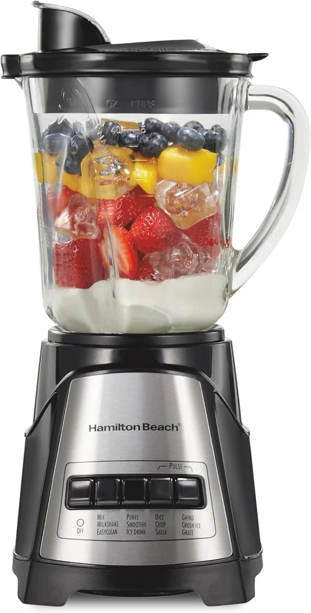 Hamilton Beach Power Elite Blender For Smoothies With Wave Action System - Kitchen Makeover Blue / 40 Oz. Glass Jar