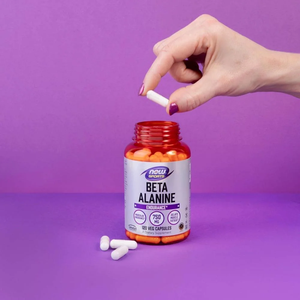 Beta-Alanina NOW Foods retrasa la fatiga muscular, mejora la resistencia, 120 cápsulas veganas