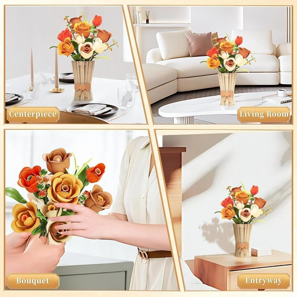 Ramo de flores con jarrón armable