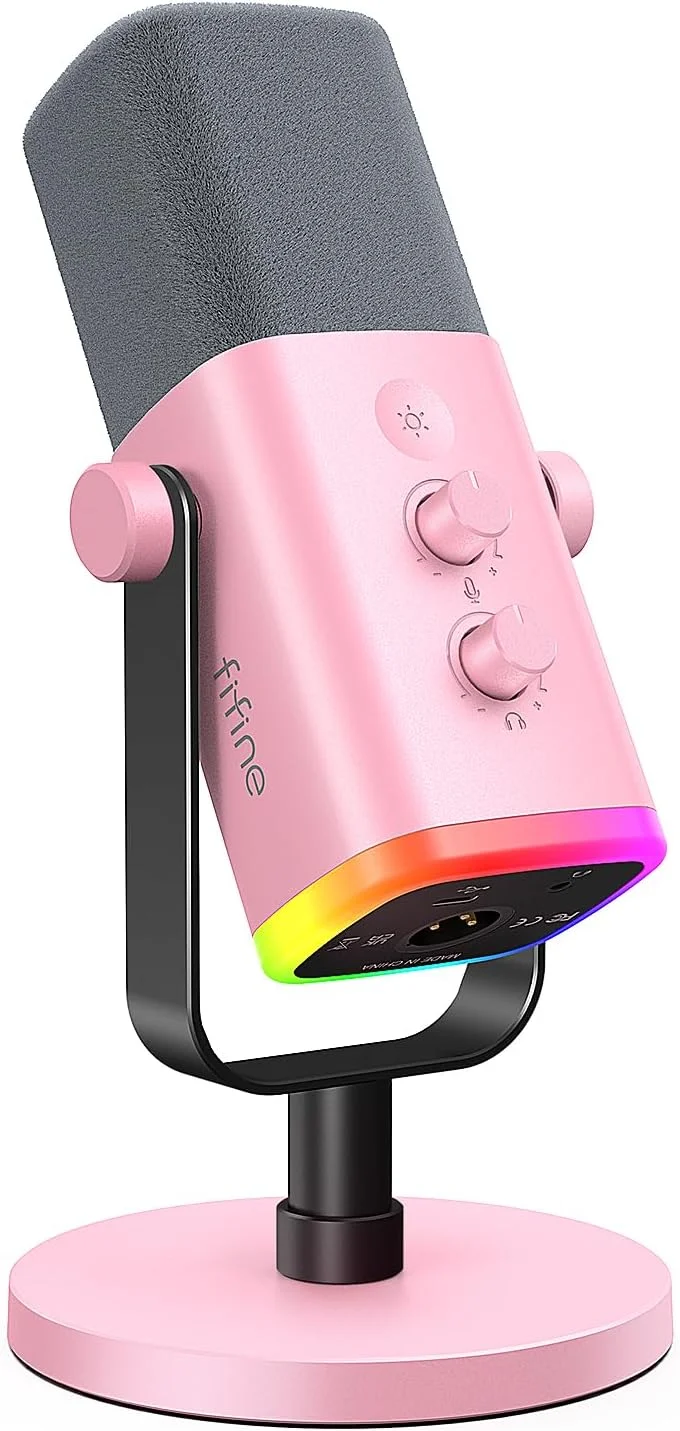 Micrófono Dinámico FIFINE AmpliGame AM8P XLR/USB para Gaming y Streaming