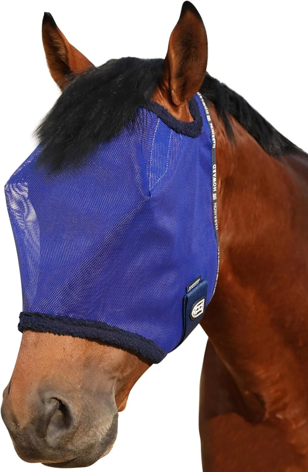 Cabestro para caballo Harrison Howard malla protección UV borde felpa azul marino talla XL