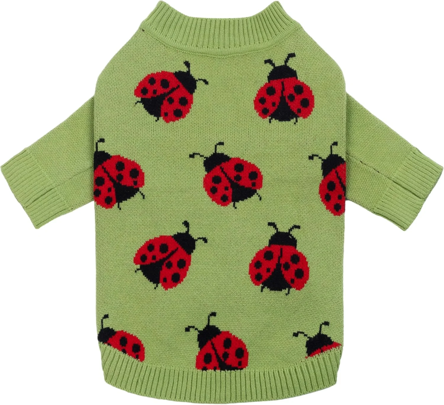 Fitwarm Ladybug Dog Sweater, Warm Dog Winter Clothes for Small Dogs Boy Girl, Pet Outfit, Green, Red, Black, Small