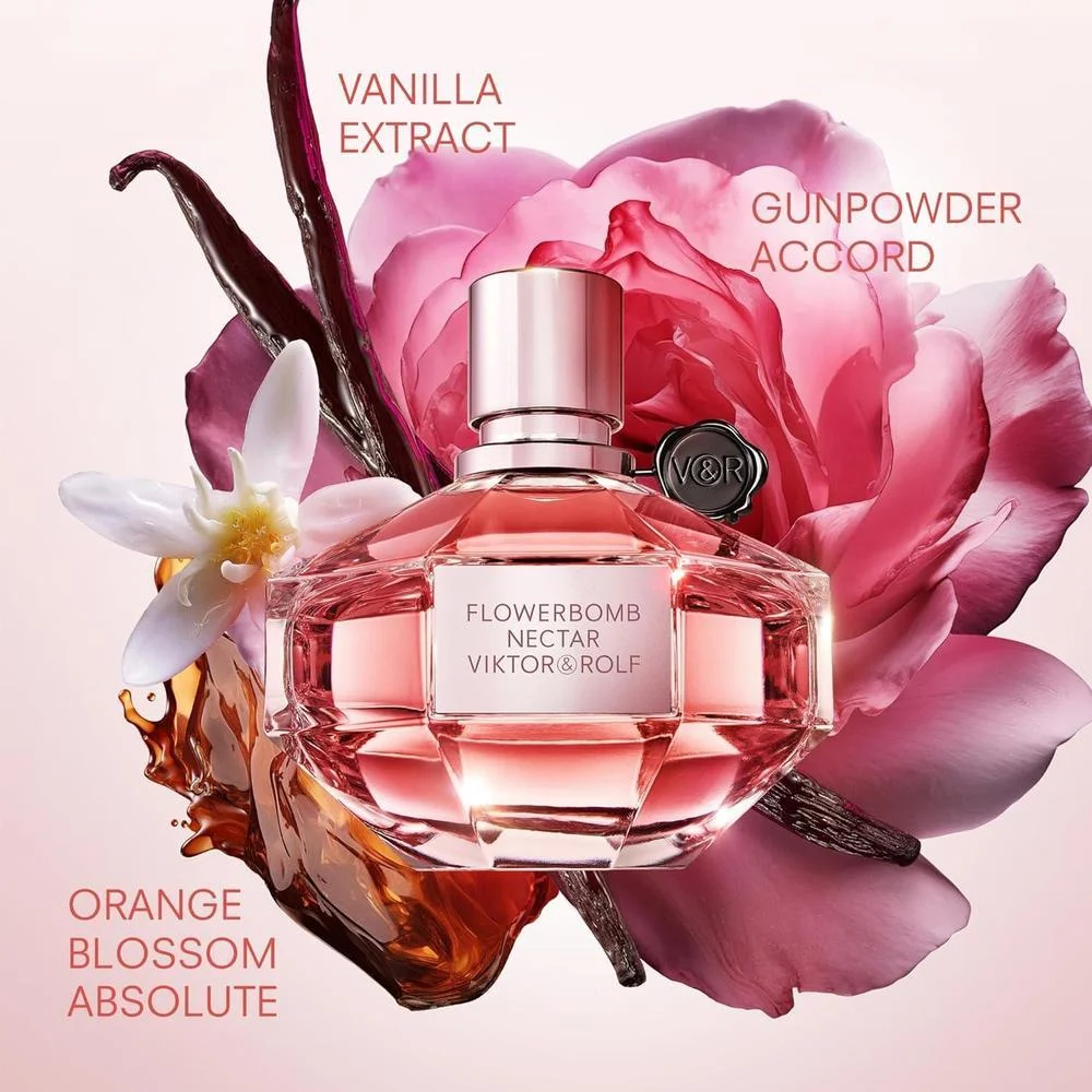 Viktor&Rolf Flowerbomb Nectar Eau de Parfum para mujer - Fragancia floral, picante y cálida con tonalidades de pólvora y vainilla