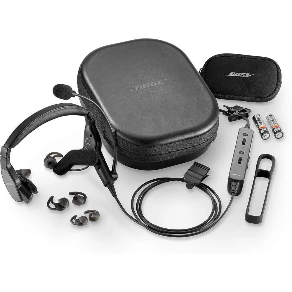 Auriculares de aviación Bose Proflight Series 2 con Bluetooth, cable de doble enchufe, cancelación de ruido y diseño ligero
