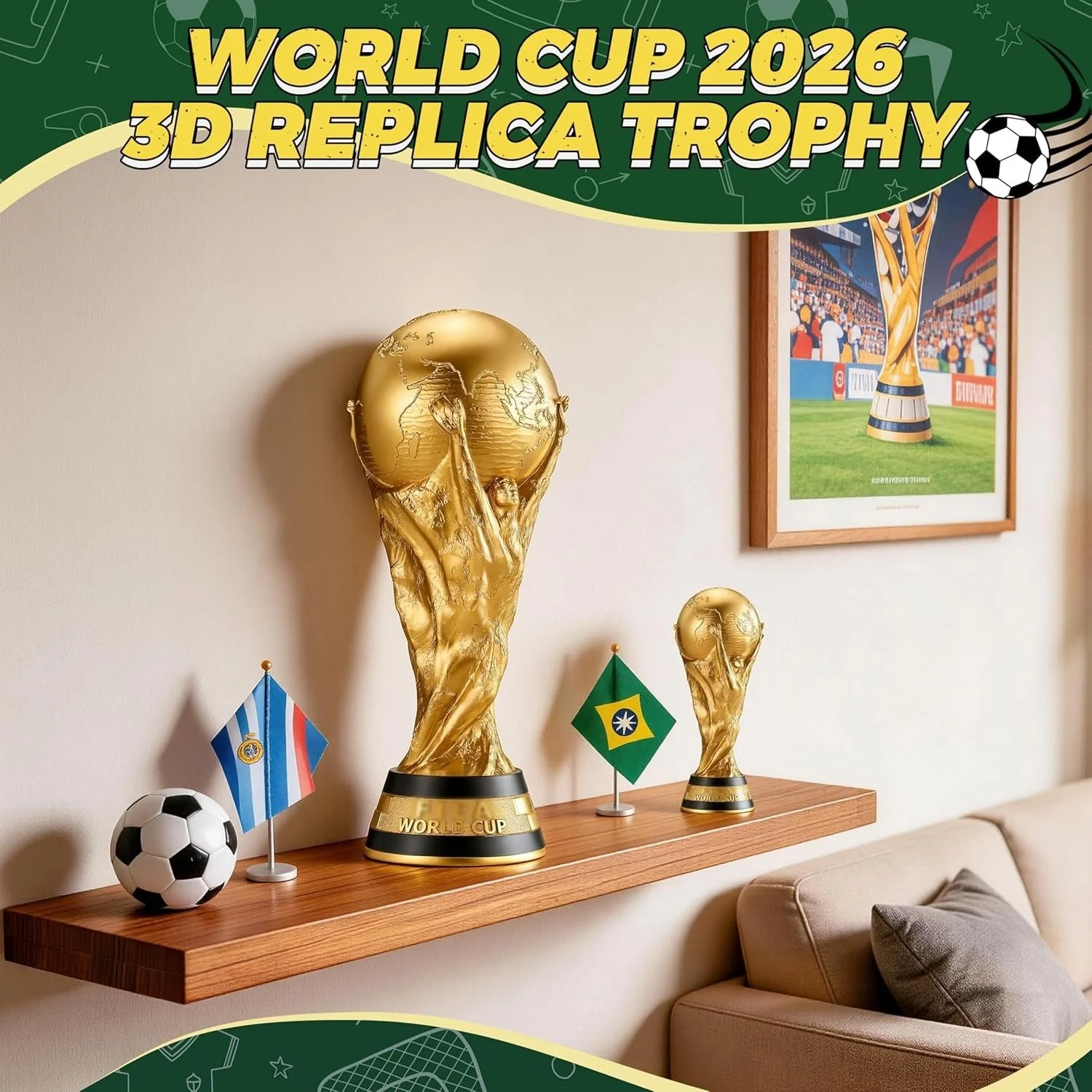 Replica of the 2026 World Cup trophy