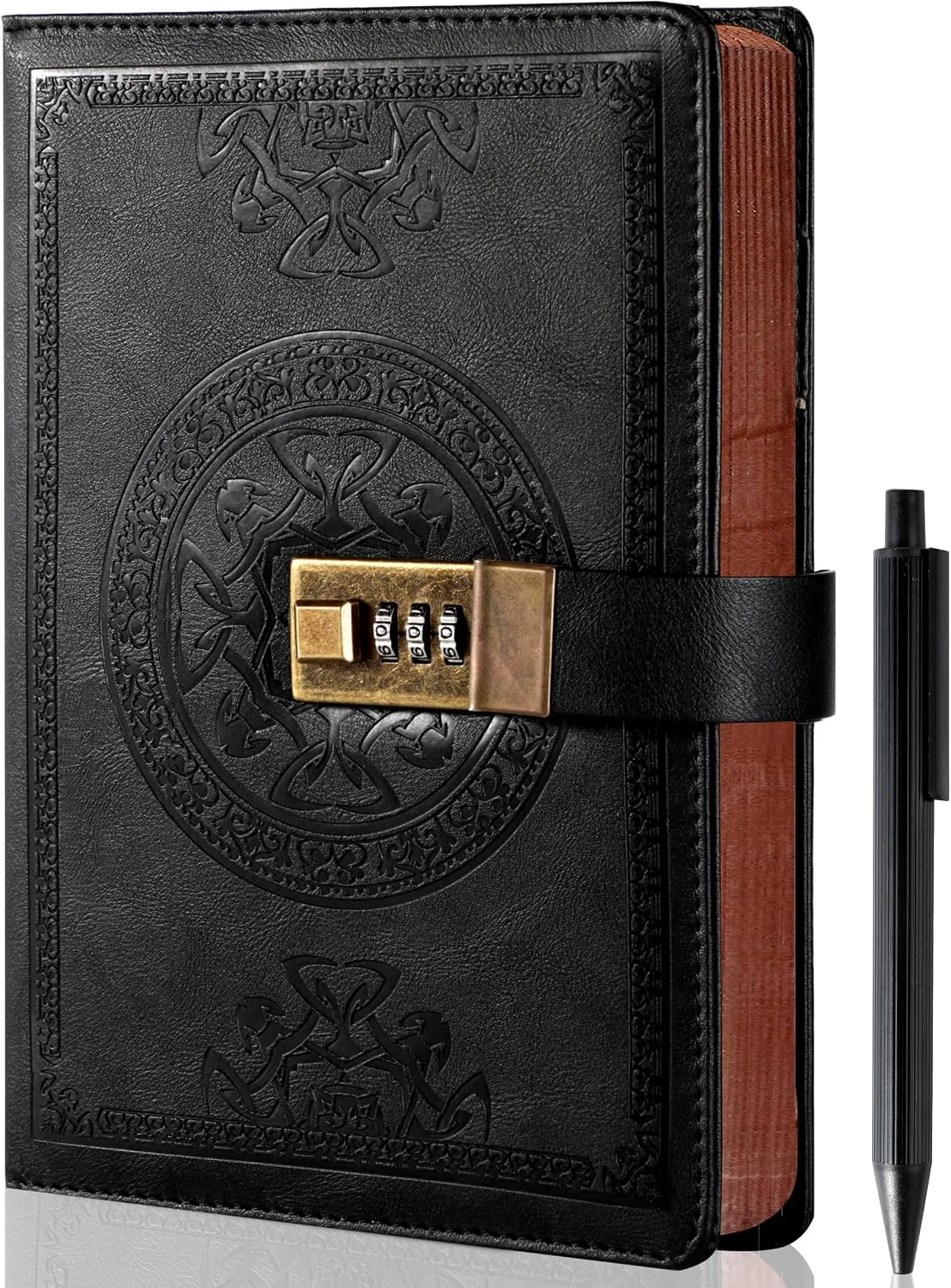 Agenda con candado Cagie tamaño A5 color negro