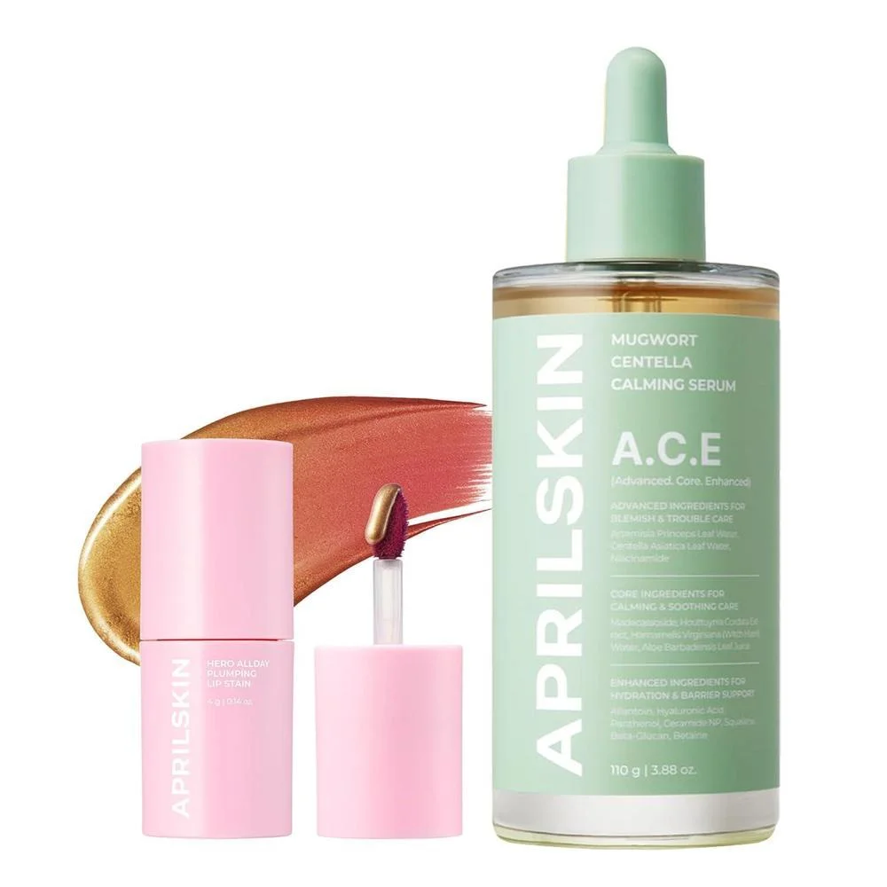 Dúo APRILSKIN: Suero de Artemisa y Tinte Labial Voluminizador con Colágeno y Ácido Hialurónico