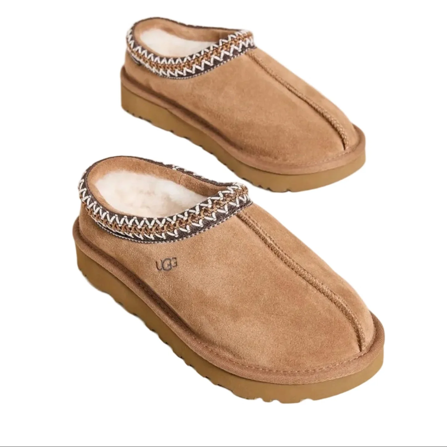 UGG Tasman II Chestnut - Par vista superior con interior de piel