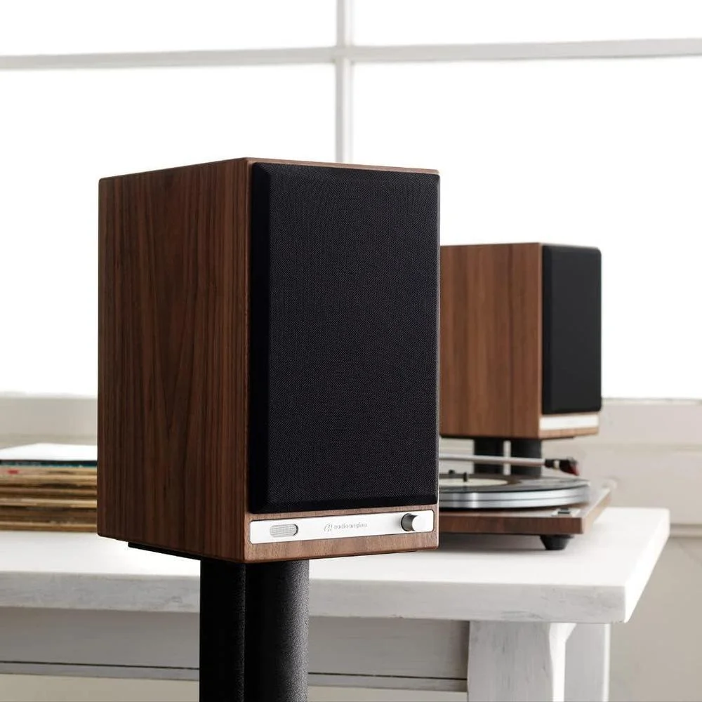 Altavoces de Estantería HD6 Premium con Bluetooth 5.0, AptX HD y DAC de 24 bits en Chapa de Madera Real
