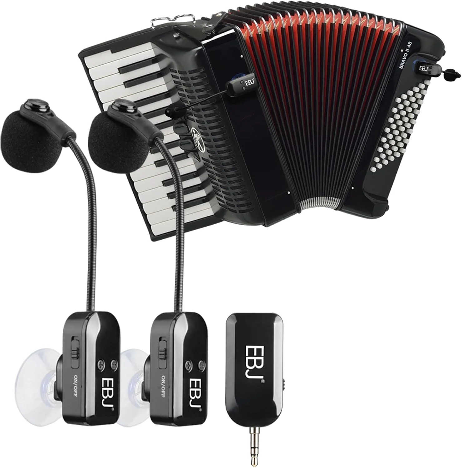 Micrófono inalámbrico EBJ 2.4G para instrumentos con ventosa desacoplable KX-801-2