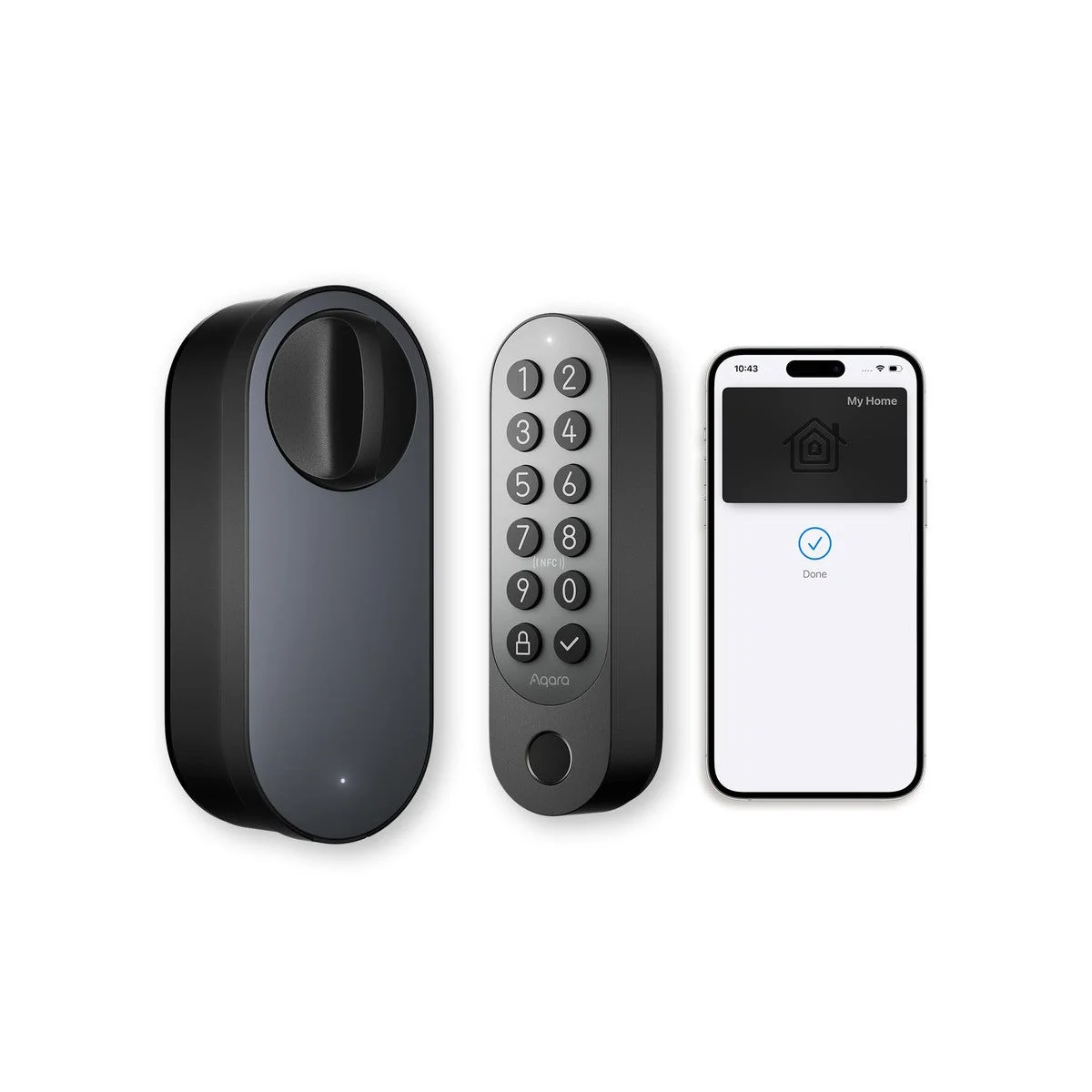 Aqara Smart Retrofit Lock U200 with Apple Home Key & Fingerprint, Black