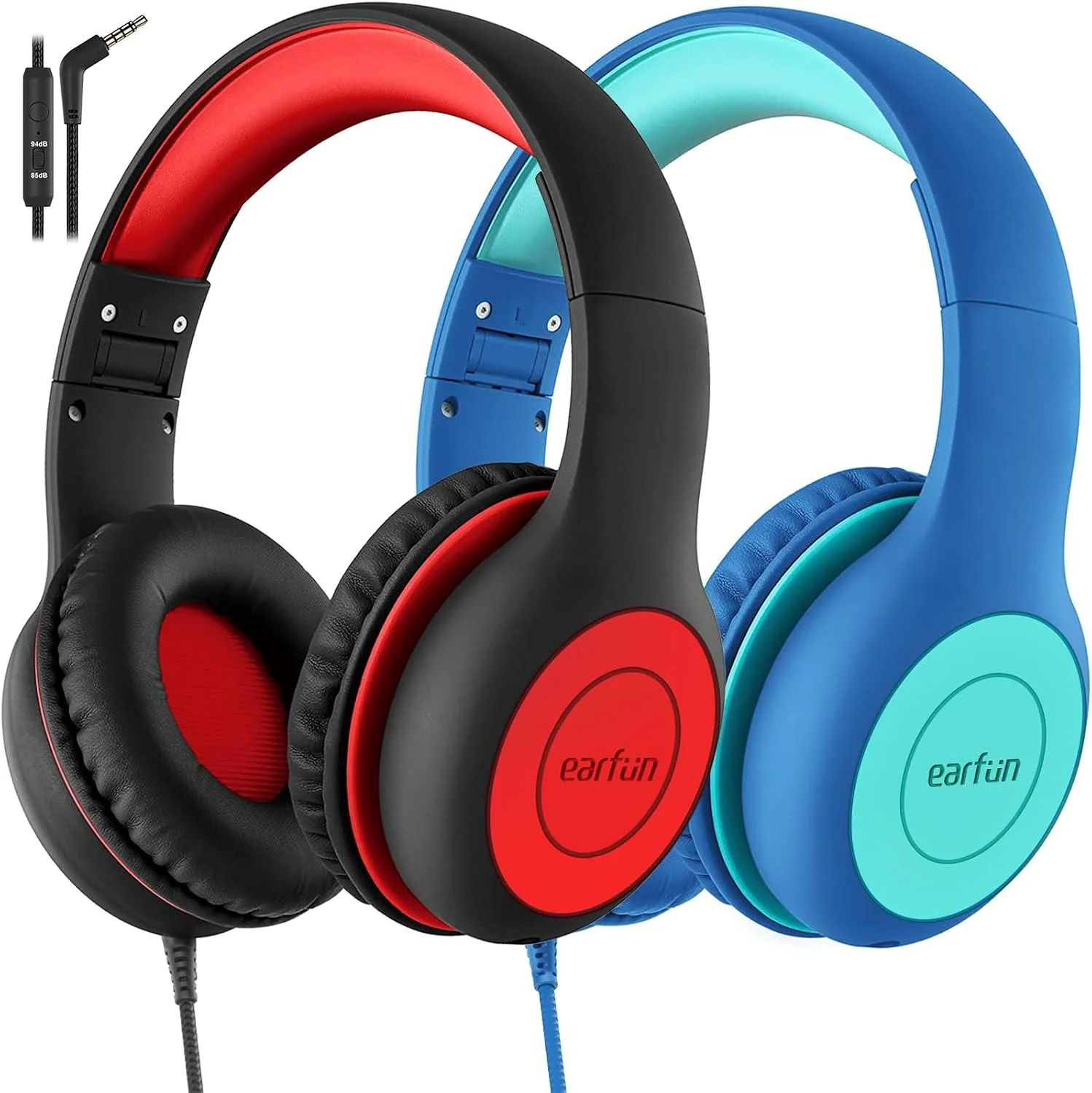 Audífonos EarFun K1 Kids con micrófono alámbricos para niños, pack de 2