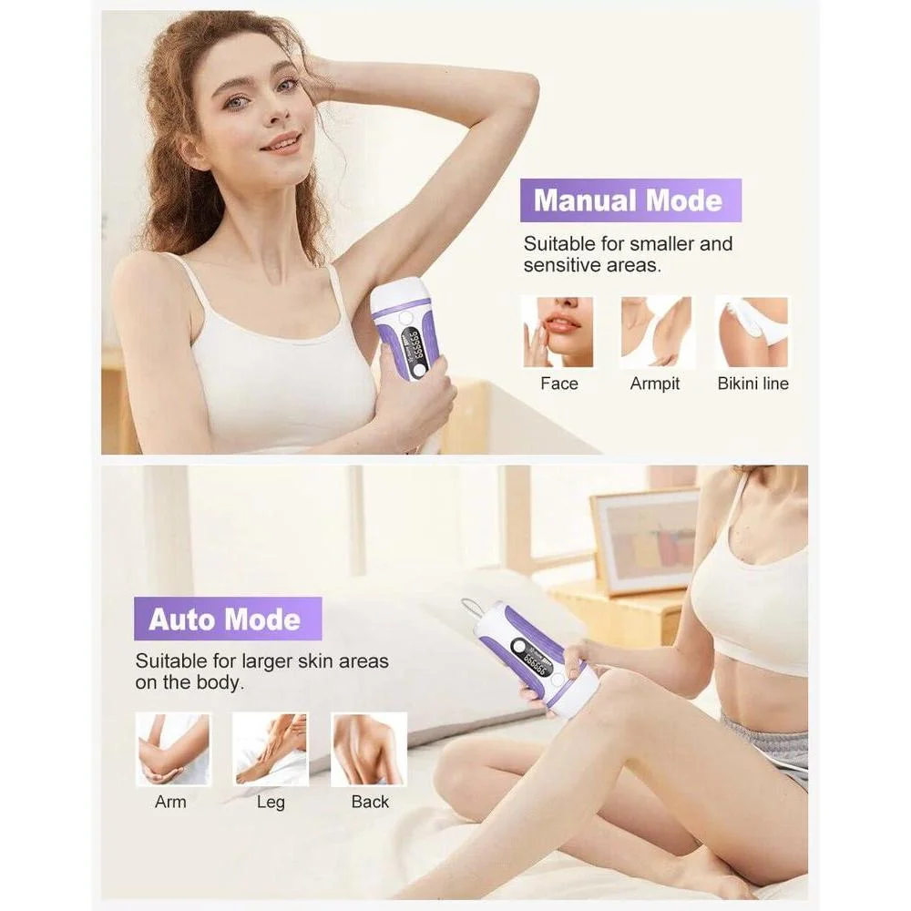 Dispositivo depilador láser IPL permanente con 999,999 flashes, seguro y eficaz, para uso en cuerpo completo en casa