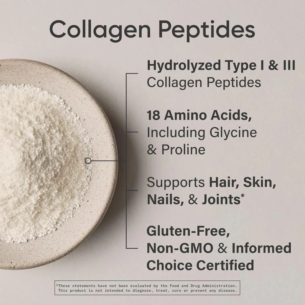 Péptidos de colágeno sin sabor, certificado Paleo sin OMGs ni gluten, fácil de mezclar para piel y articulaciones saludables