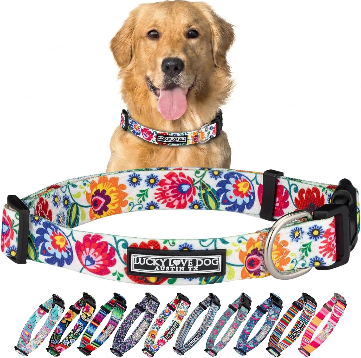 Collar para perros grandes Lucky Love Dog ajustable Mariquita