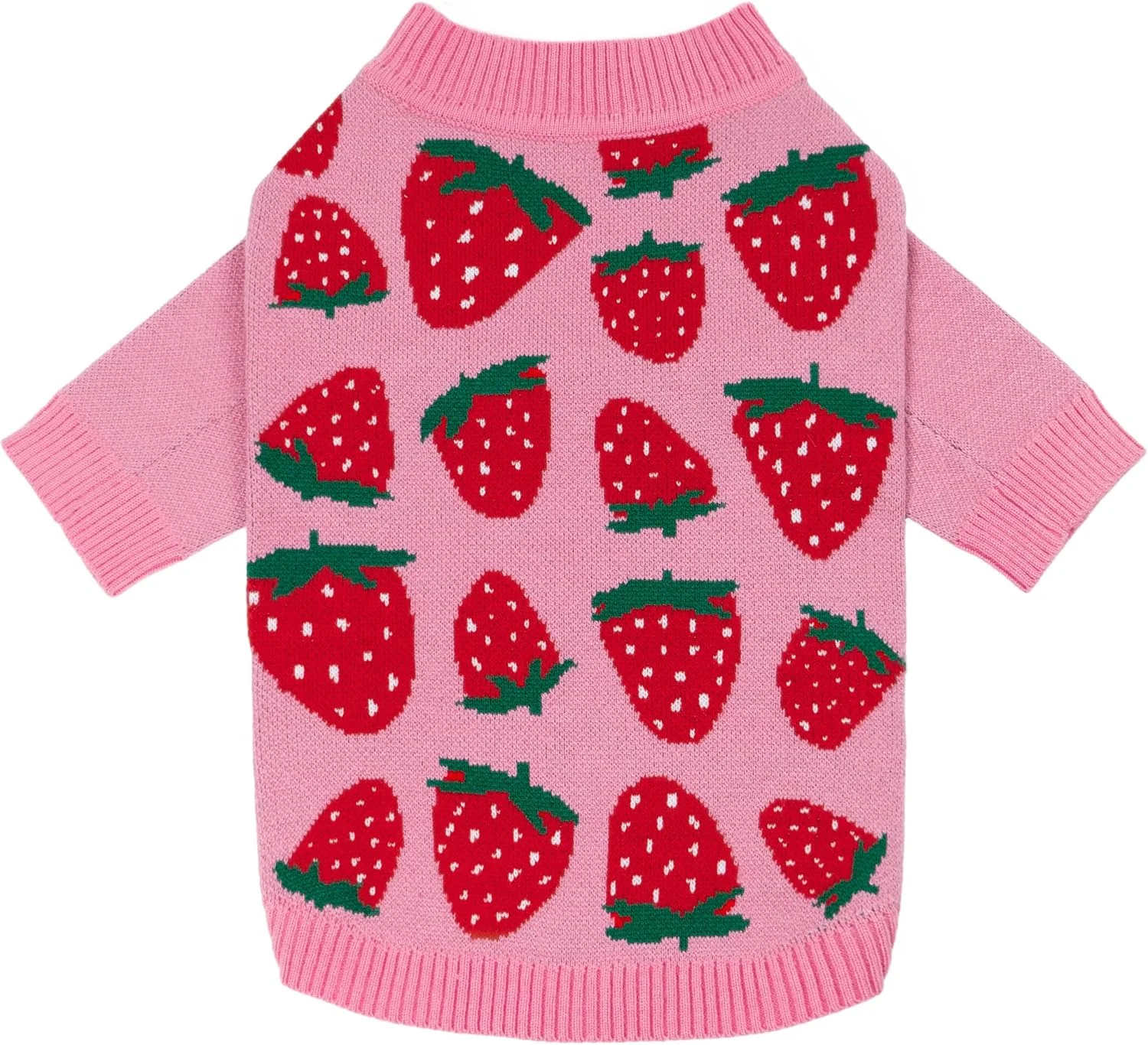 Fitwarm Adorable Strawberry Dog Sweater, Thermal Dog Winter Clothes for Small Dogs Girl, Pet Outfit, Pink, Red, White, Green, XXL
