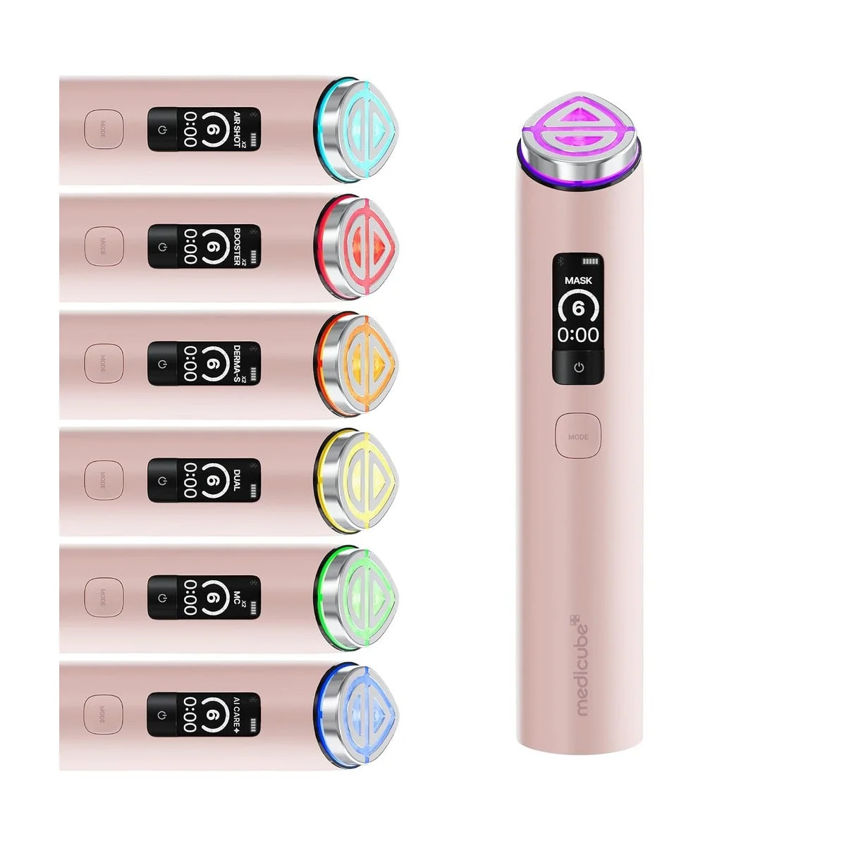 medicube Booster Pro X2™ | 7-in-1 Glow Beauty Device | 2X Care for Glow, Pores, Skin Definition & Radiance | Customized Dual & Sheet Mask Boost Modes | Korean Skincare Device | Pink