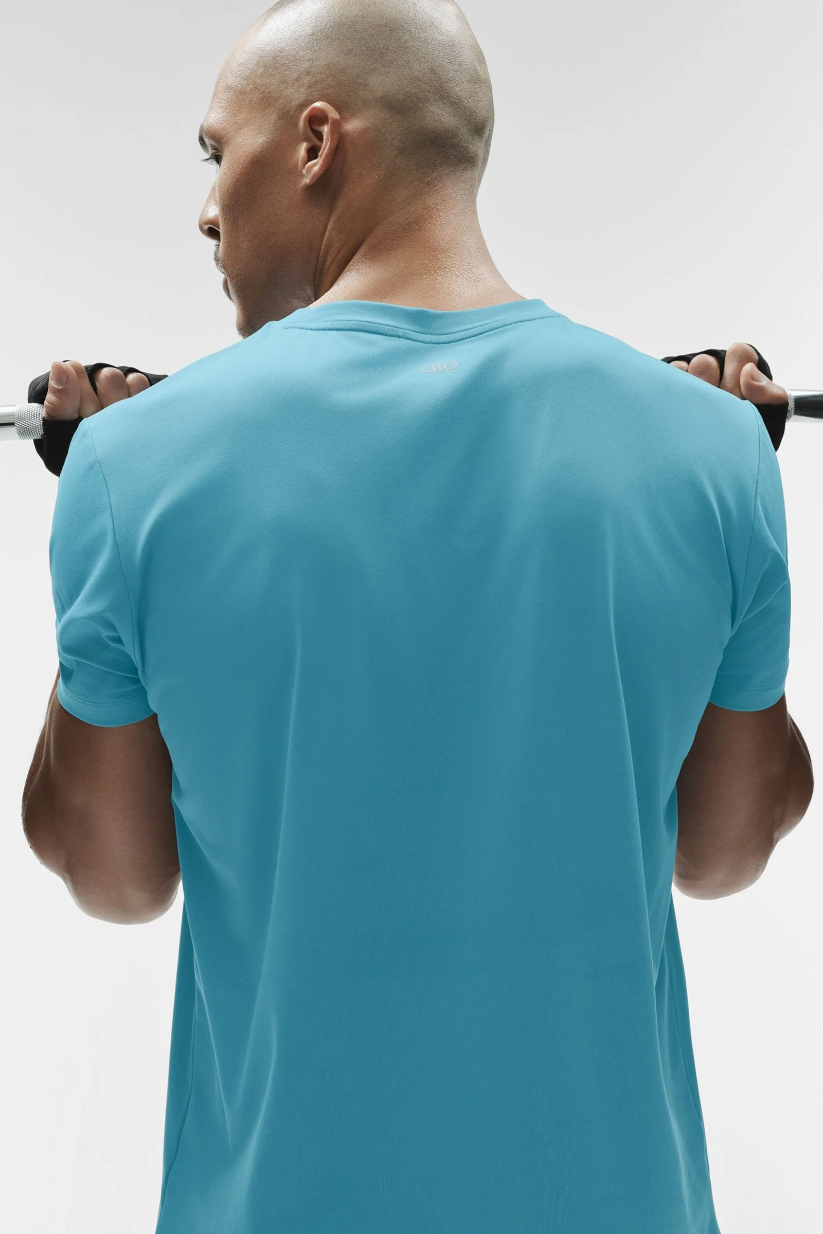 Alo Yoga Conquer Reform Crewneck Short Sleeve - Blue Breeze