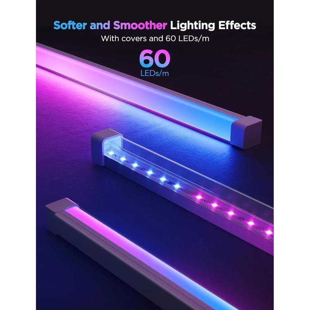 Govee RGBIC LED Strips: Iluminación Inteligente con Alexa y Google. Ideales para dormitorio y estudio