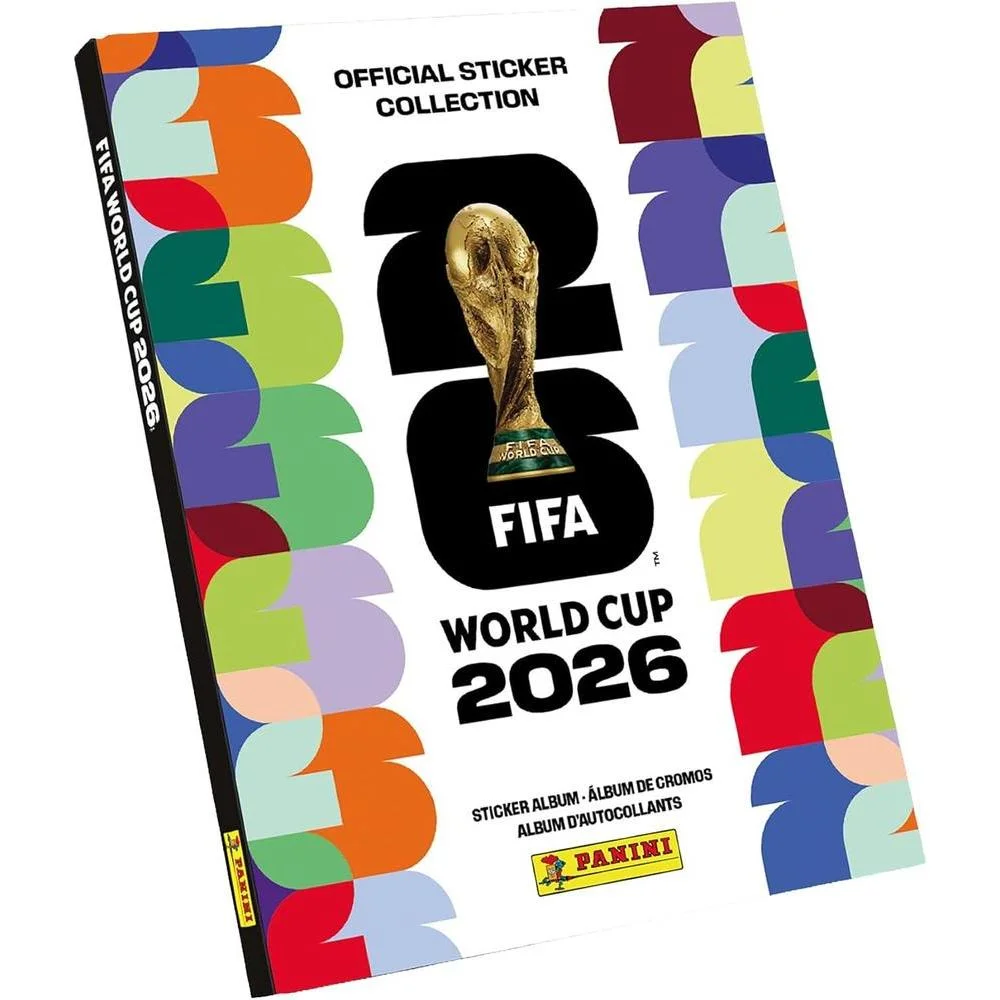 Colección calcomanías Copa Mundial FIFA 2026 - Álbum tapa dura y lata exclusiva con 50 paquetes
