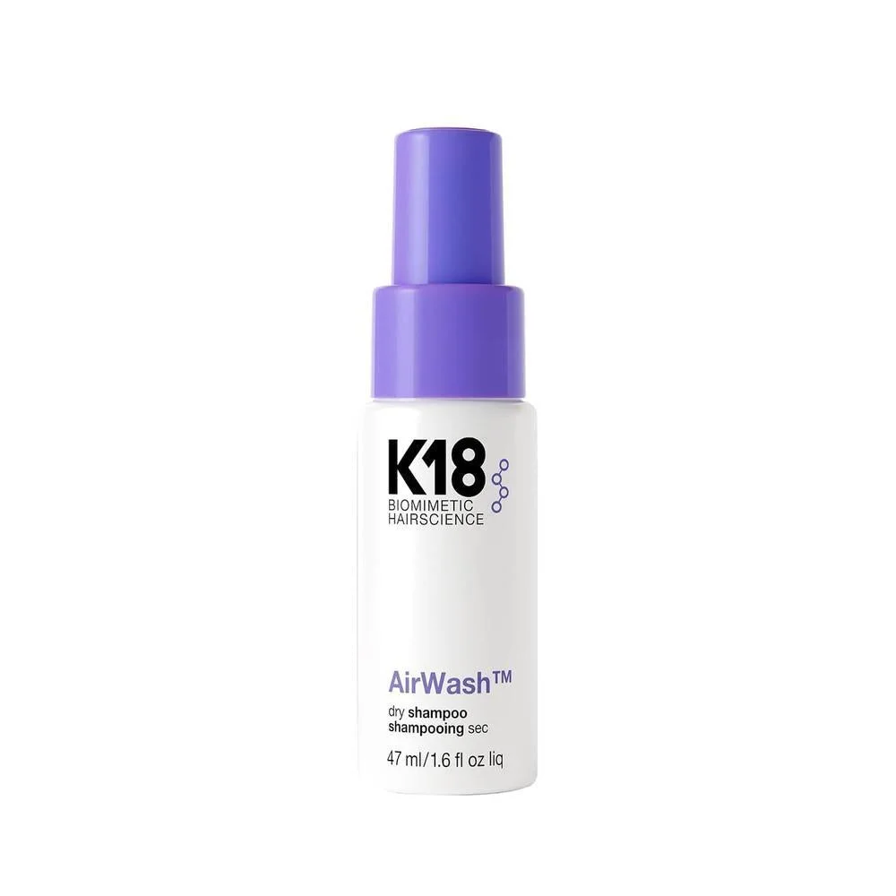 K18 AirWash Dry Shampoo con biotecnología de control de olores, balanceo del cuero cabelludo y control de grasa