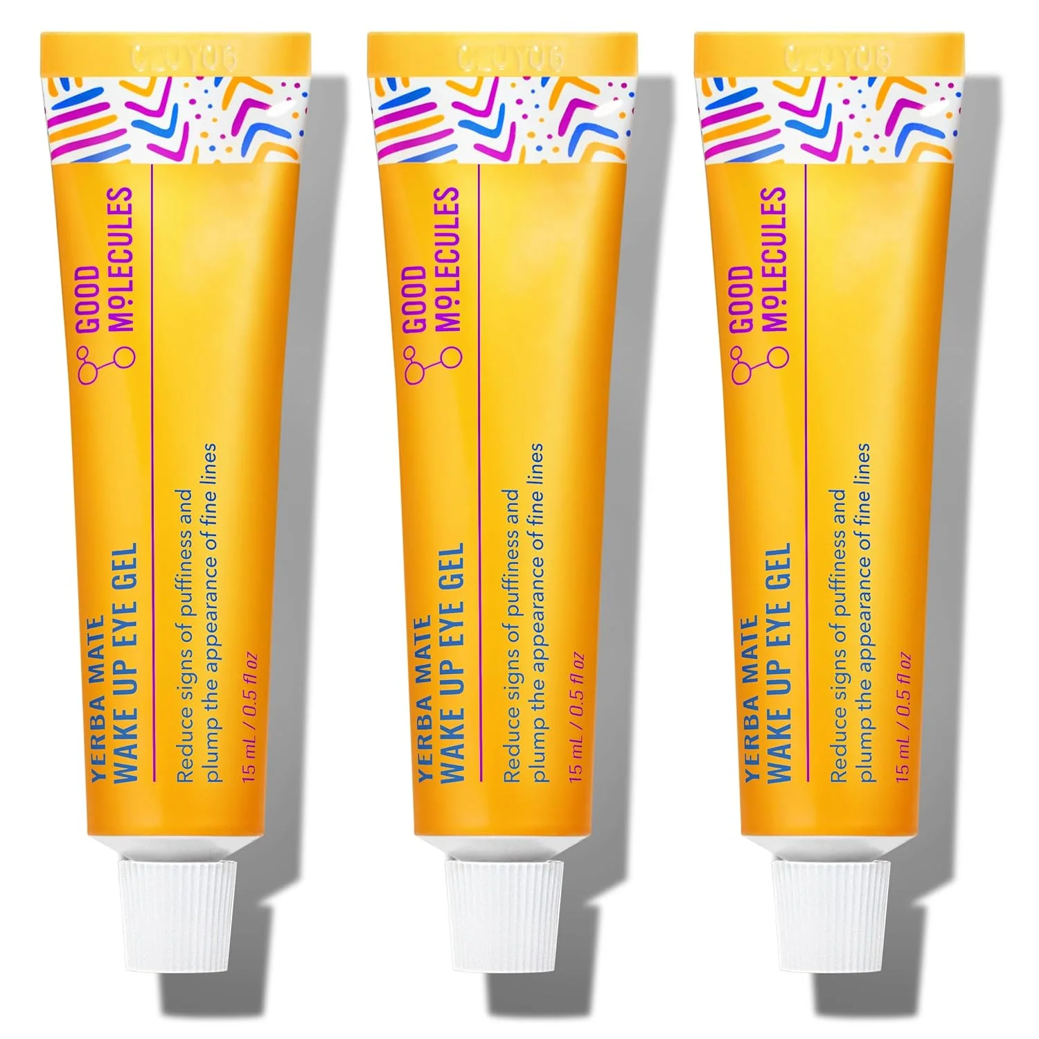Good Molecules Yerba Mate Wake Up Eye Gel Pack 3 – 15 ml Each | Hydrating Under Eye Gel with Hyaluronic Acid & Caffeine