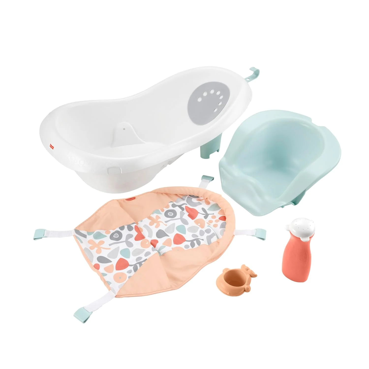 Fisher-Price Sling N Seat 4 en 1 Bañera para Bebé con 2 Juguetes Summer Blossoms