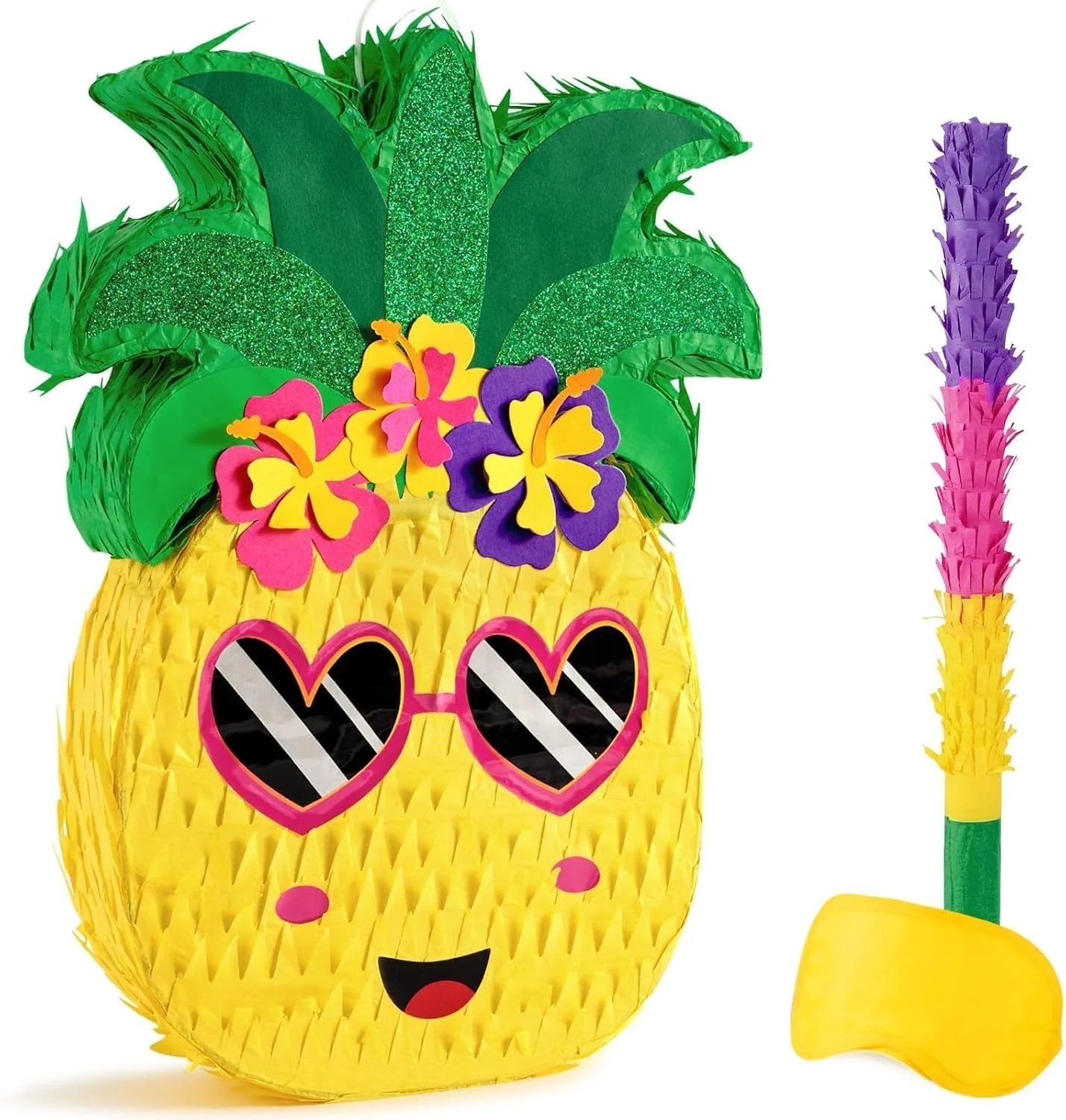 Piñata Piña Tropical WERNNSAI con Antifaz y Bate para Fiesta