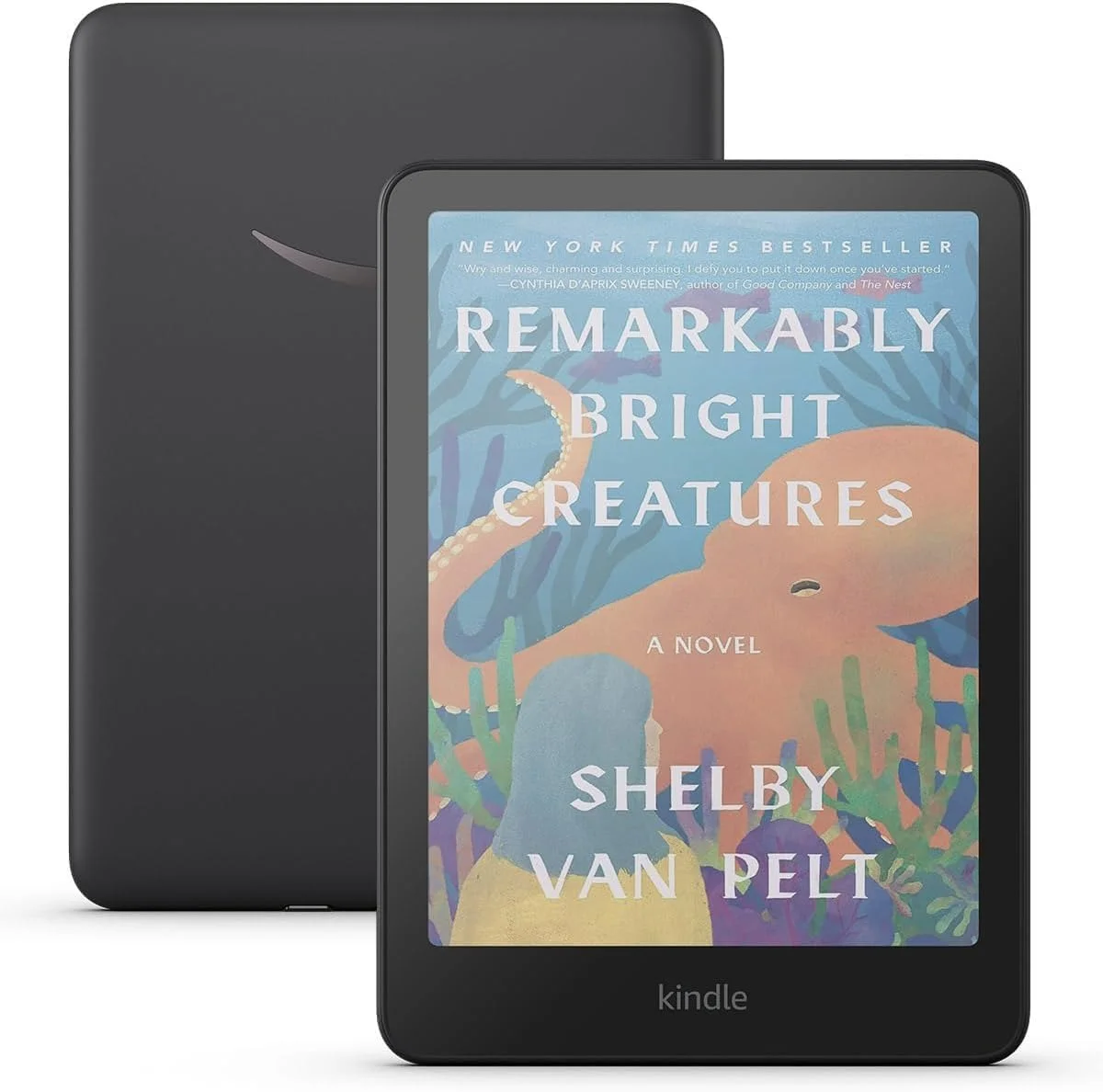 Kindle Colorsoft Essentials Bundle including Kindle Colorsoft (16 GB) – With color display - Black, Plant-Based Leather Cover-Black and Power Adapter