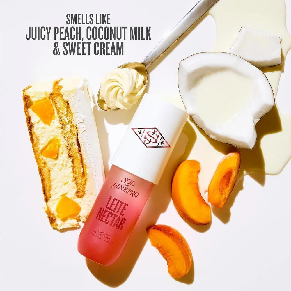 Sol de Janeiro Edición Limitada Leite Perfume Mists con Notas de Durazno y Dulce Crema
