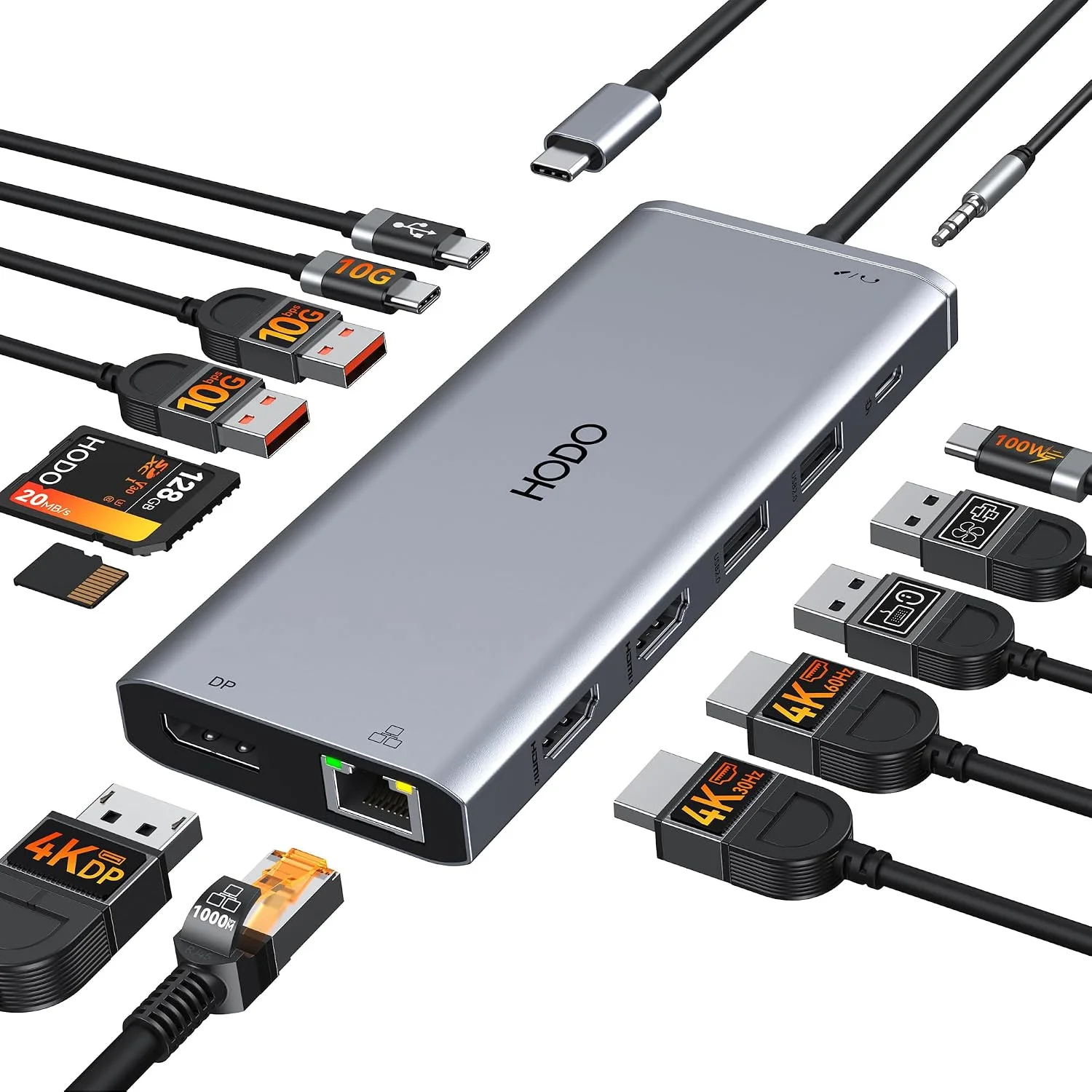 Docking Station HODO USB-C 14 en 1 para 3 monitores