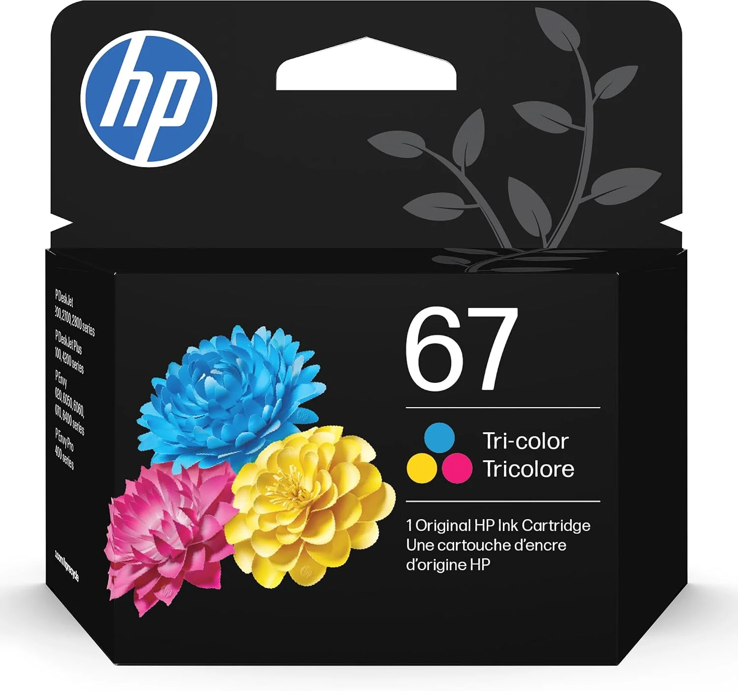HP 67 Tri-Color Ink Cartridge | Works with DeskJet 1255, 2700, 4100 Series, Envy 6000, 6400 Series | Eligible for Instant Ink | 3YM55AN | Packaging May Vary