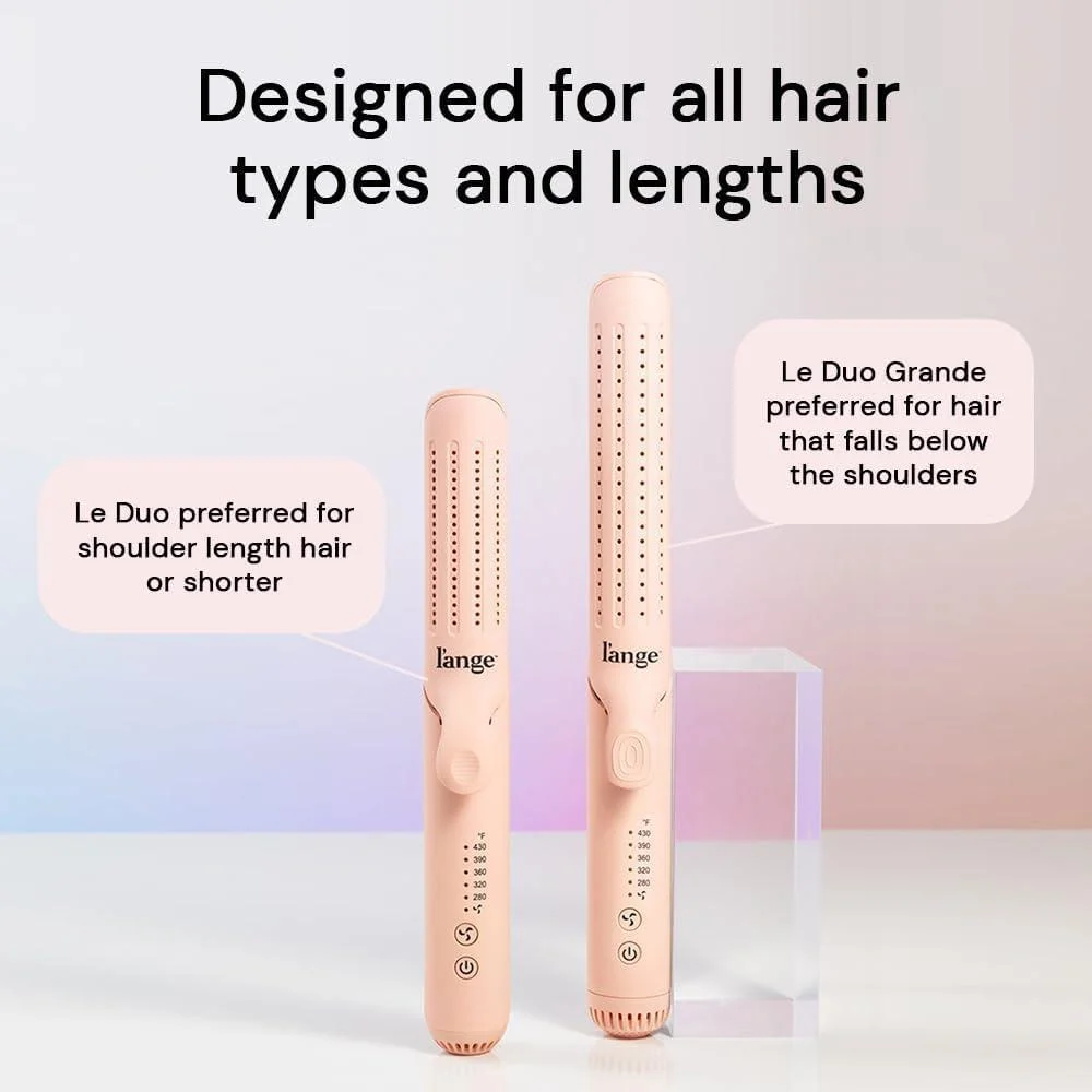 L'ANGE HAIR Le Duo Grande 360° Airflow Styler, plancha y rizador de titanio con ventilación de aire frío para estilo seguro