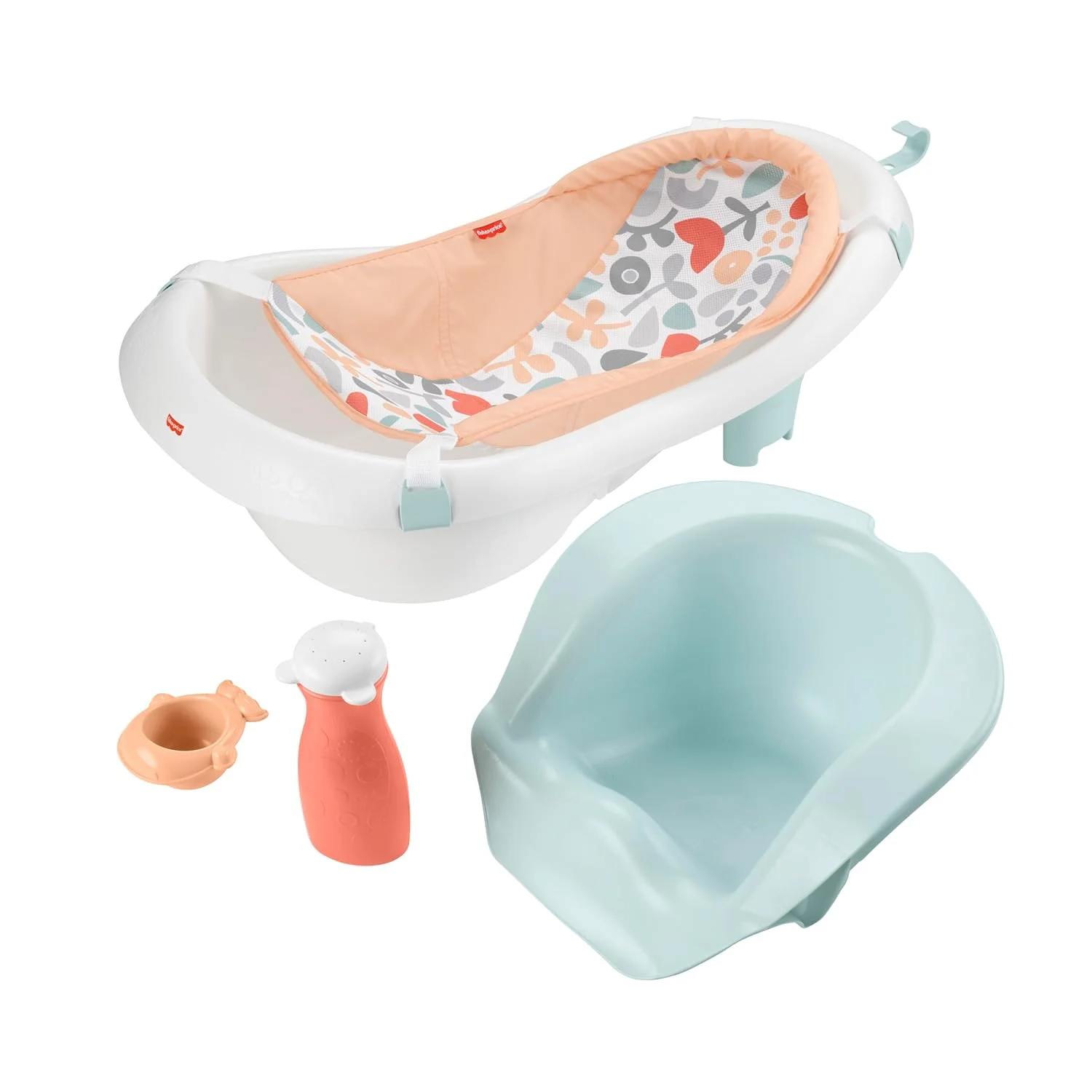 Fisher-Price Sling N Seat 4 en 1 Bañera para Bebé con 2 Juguetes Summer Blossoms