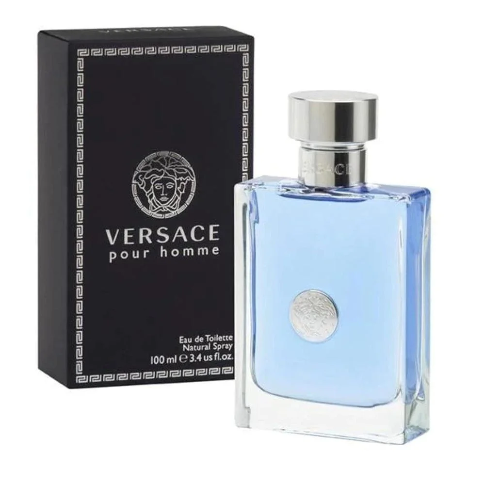 Versace Pour Homme Signature azul oscuro para hombre, Versace Pour Homme M en caja