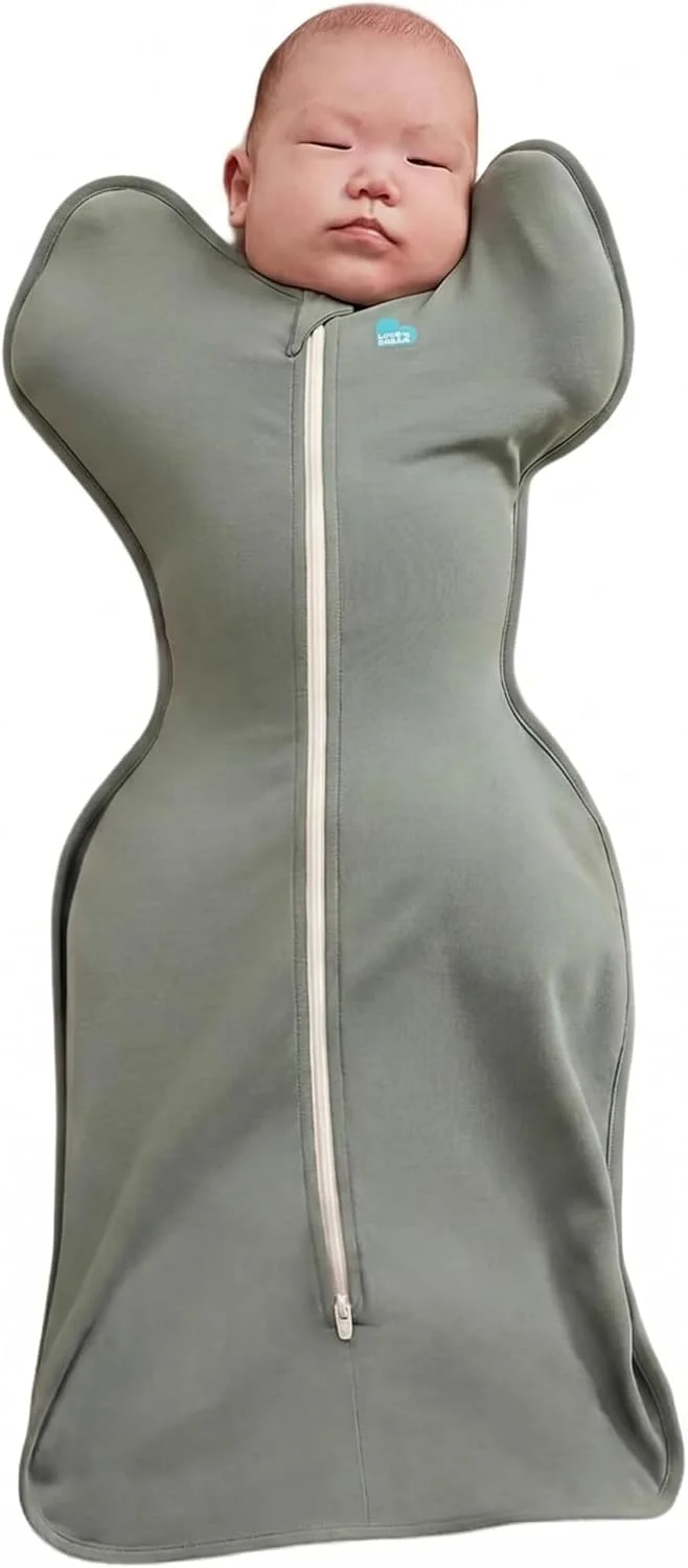 Love to Dream Swaddle Up Viscose from Bamboo, Arms Up Position, Soft and Sustainable Bamboo Fabric, Versatile Wearable Blanket, 1.0 TOG (20-24°C) Ideal for Moderate Temps, Small 8-13lbs, Deep Olive