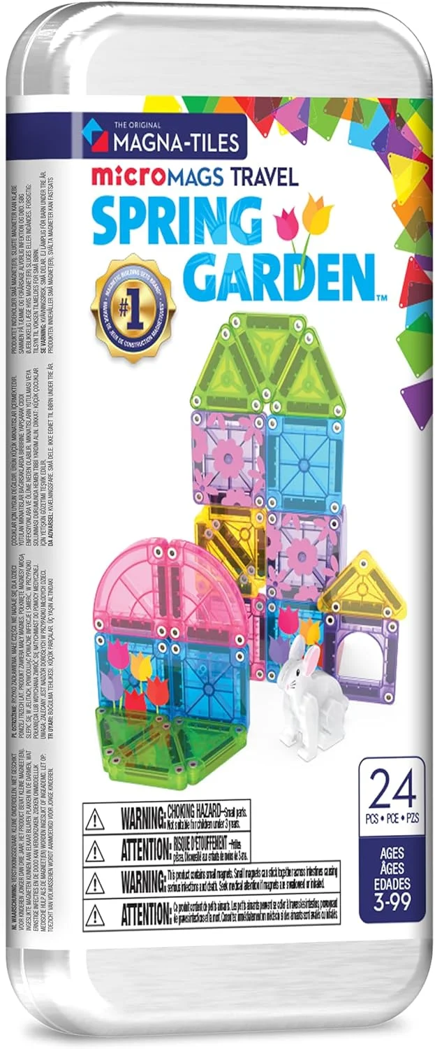 Bloques magnéticos MAGNA-TILES microMAGS 24 piezas Spring Garden Travel Set